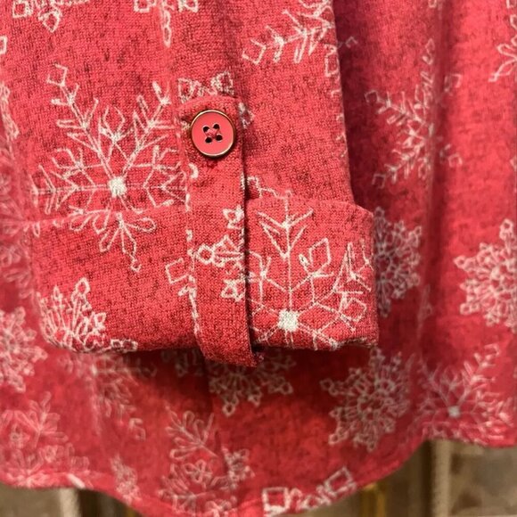 KIM ROGERS. Size 3X. Soft Pink Pleated 1/2 Placket Pullover Top. 3/4 Sleeve. B37 - Picture 3 of 6